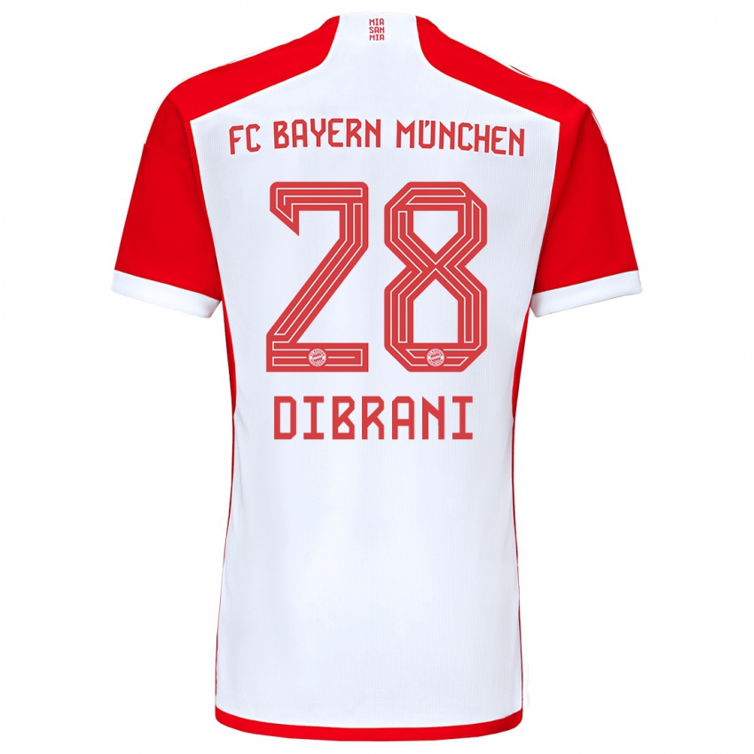 Kvinder Benjamin Dibrani #28 Rød Hvid Hjemmebane Spillertrøjer 2023/24 Trøje T-Shirt