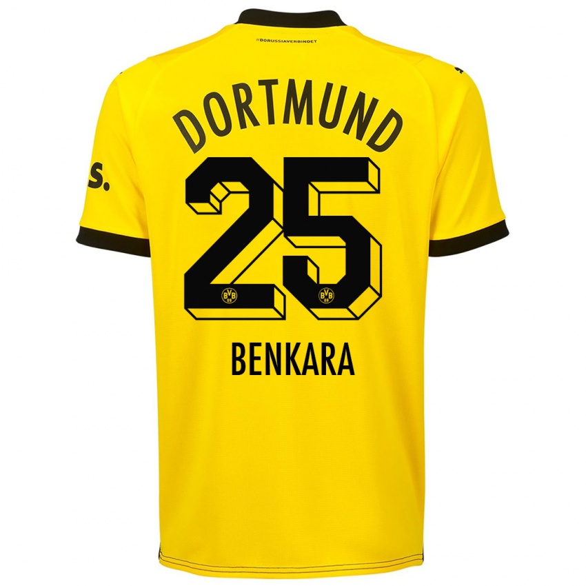 Kvinder Elias Benkara #25 Gul Hjemmebane Spillertrøjer 2023/24 Trøje T-Shirt