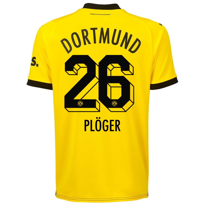 Kvinder Dustin Plöger #26 Gul Hjemmebane Spillertrøjer 2023/24 Trøje T-Shirt