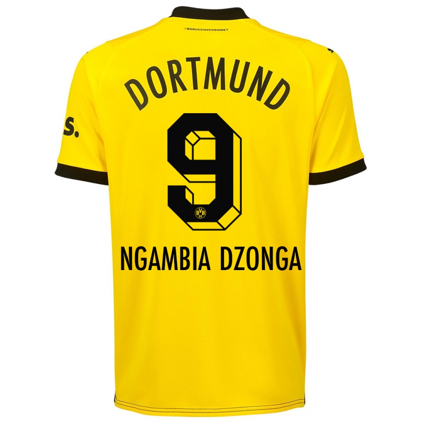 Kvinder Diego Ngambia Dzonga #9 Gul Hjemmebane Spillertrøjer 2023/24 Trøje T-Shirt