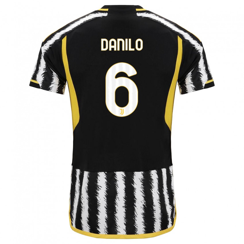 Kvinder Danilo #6 Sort Hvid Hjemmebane Spillertrøjer 2023/24 Trøje T-Shirt