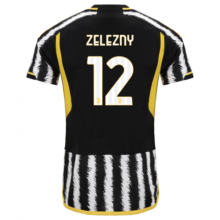 Kvinder Radoslaw Zelezny #12 Sort Hvid Hjemmebane Spillertrøjer 2023/24 Trøje T-Shirt