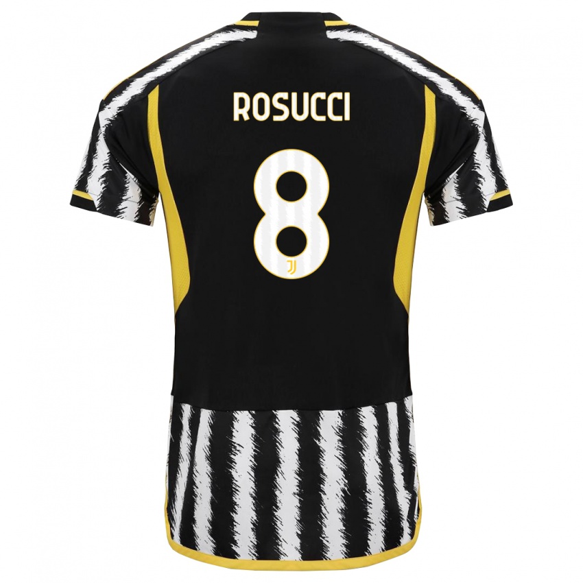 Kvinder Martina Rosucci #8 Sort Hvid Hjemmebane Spillertrøjer 2023/24 Trøje T-Shirt