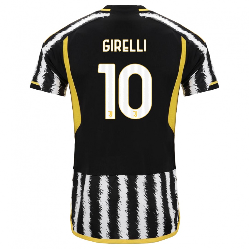 Kvinder Cristiana Girelli #10 Sort Hvid Hjemmebane Spillertrøjer 2023/24 Trøje T-Shirt