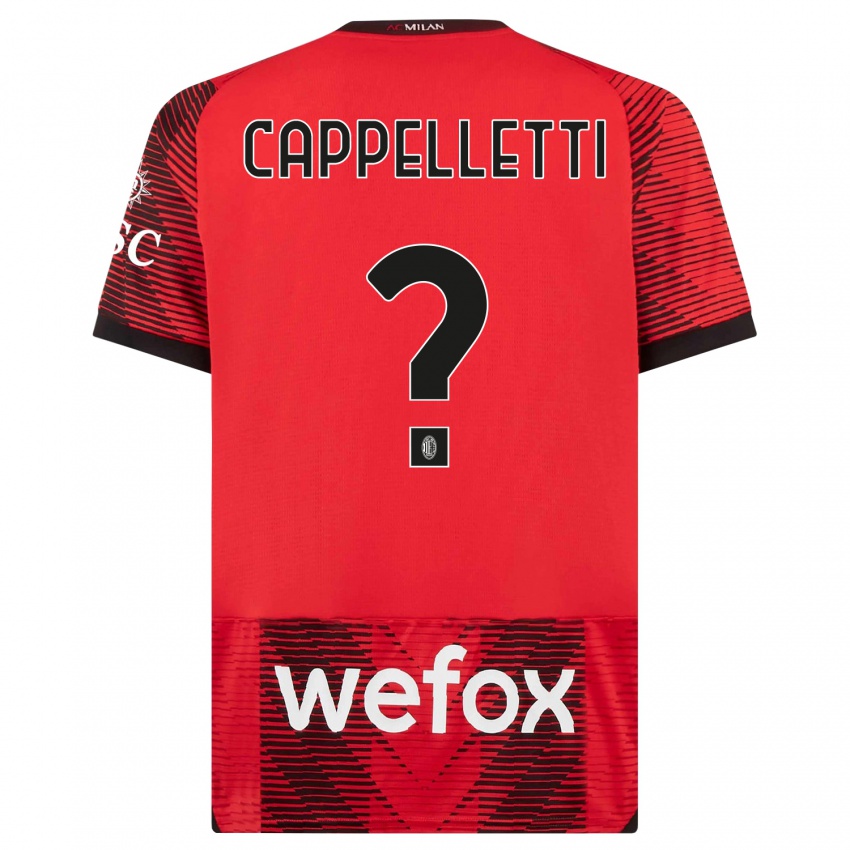 Kvinder Mattia Cappelletti #0 Rød Sort Hjemmebane Spillertrøjer 2023/24 Trøje T-Shirt