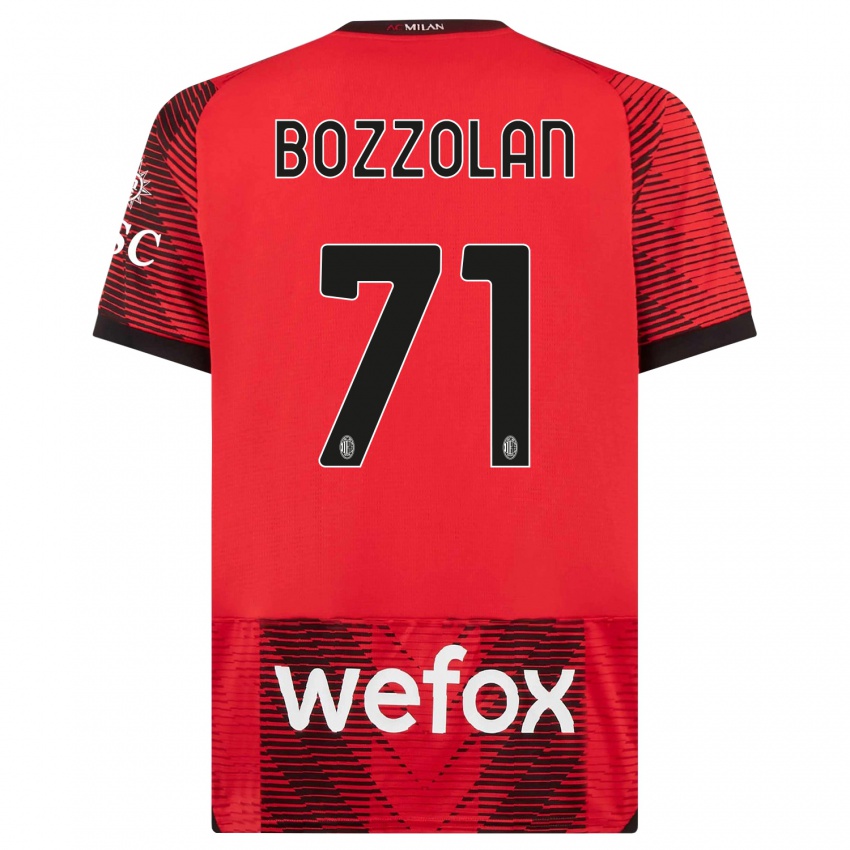 Kvinder Andrea Bozzolan #71 Rød Sort Hjemmebane Spillertrøjer 2023/24 Trøje T-Shirt