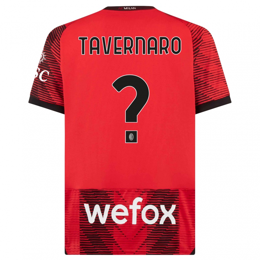 Kvinder Federico Tavernaro #0 Rød Sort Hjemmebane Spillertrøjer 2023/24 Trøje T-Shirt