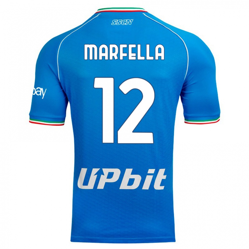 Kvinder Davide Marfella #12 Himmelblå Hjemmebane Spillertrøjer 2023/24 Trøje T-Shirt