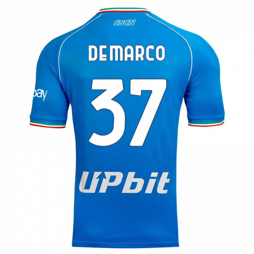 Kvinder Francesco De Marco #37 Himmelblå Hjemmebane Spillertrøjer 2023/24 Trøje T-Shirt