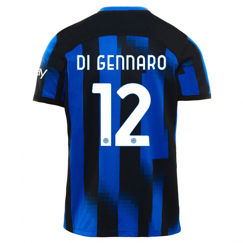 Kvinder Raffaele Di Gennaro #12 Sort Blå Hjemmebane Spillertrøjer 2023/24 Trøje T-Shirt