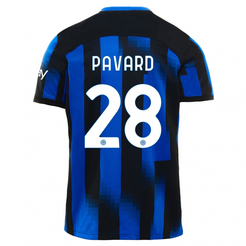 Kvinder Benjamin Pavard #28 Sort Blå Hjemmebane Spillertrøjer 2023/24 Trøje T-Shirt