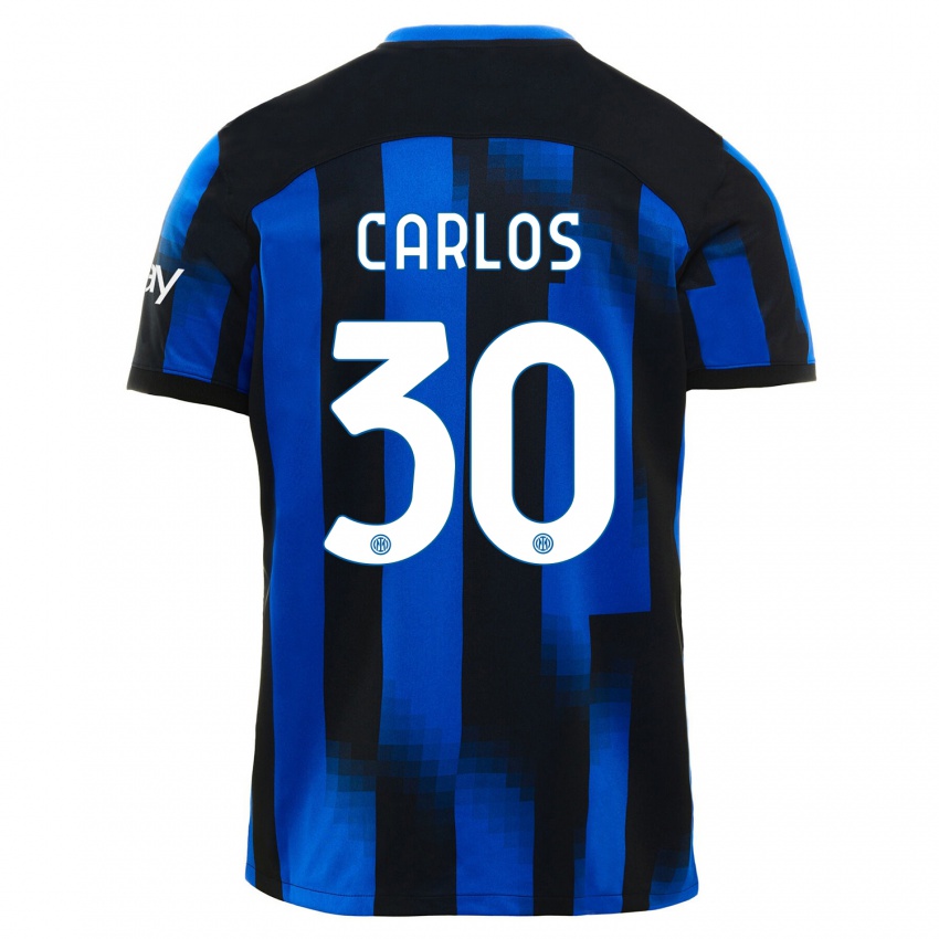 Kvinder Carlos Augusto #30 Sort Blå Hjemmebane Spillertrøjer 2023/24 Trøje T-Shirt