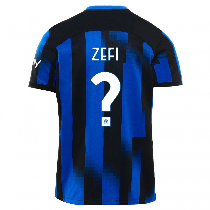 Kvinder Kevin Zefi #0 Sort Blå Hjemmebane Spillertrøjer 2023/24 Trøje T-Shirt