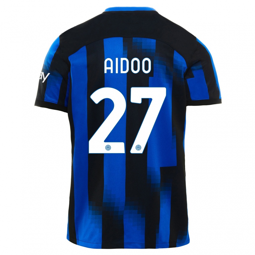 Kvinder Mike Aidoo #27 Sort Blå Hjemmebane Spillertrøjer 2023/24 Trøje T-Shirt