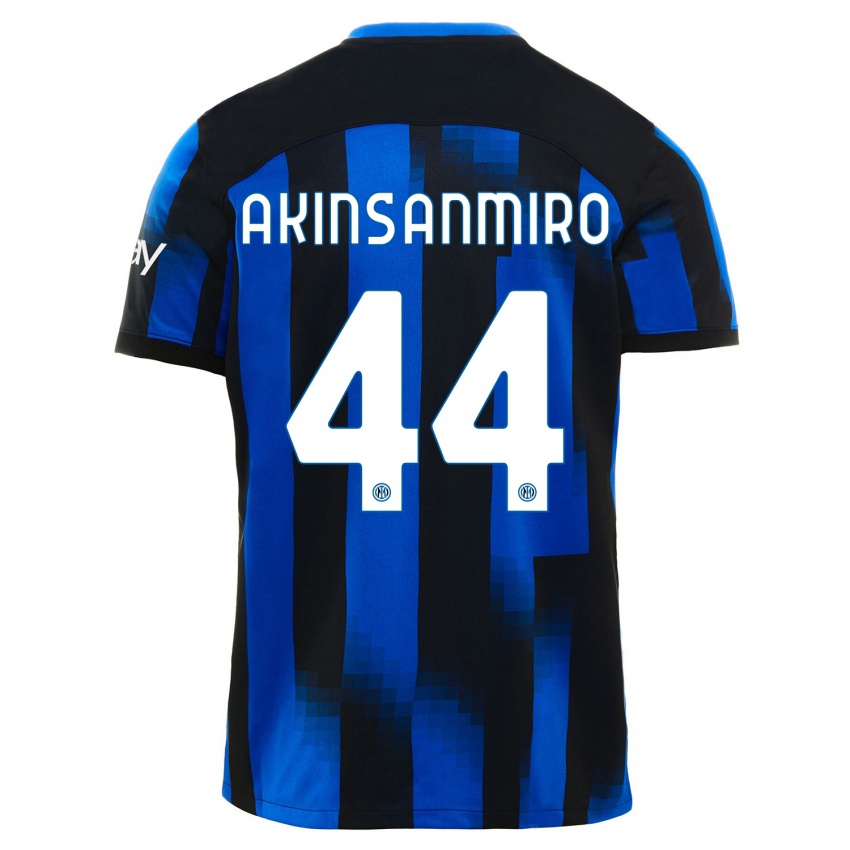 Kvinder Ebenezer Akinsanmiro #44 Sort Blå Hjemmebane Spillertrøjer 2023/24 Trøje T-Shirt