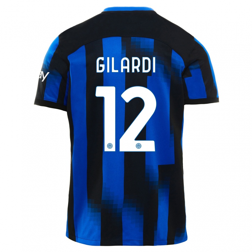 Kvinder Astrid Gilardi #12 Sort Blå Hjemmebane Spillertrøjer 2023/24 Trøje T-Shirt