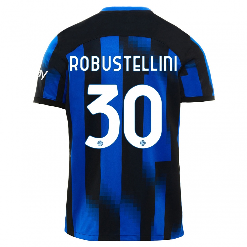 Kvinder Chiara Robustellini #30 Sort Blå Hjemmebane Spillertrøjer 2023/24 Trøje T-Shirt
