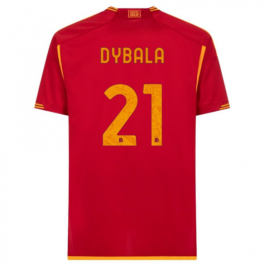 Kvinder Paulo Dybala #21 Rød Hjemmebane Spillertrøjer 2023/24 Trøje T-Shirt