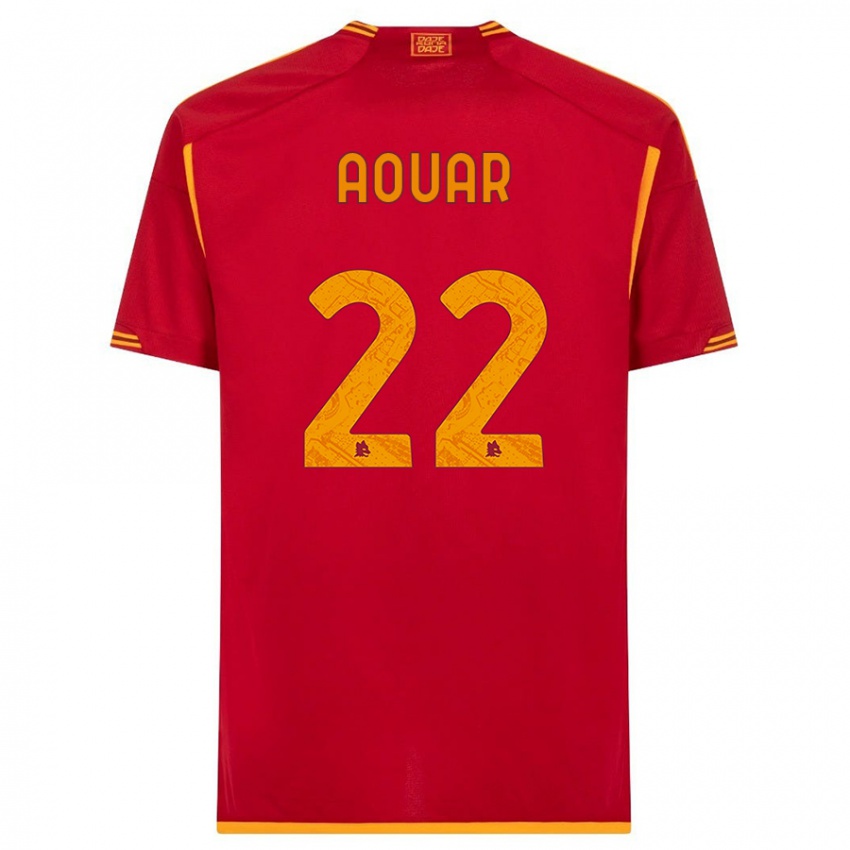 Kvinder Houssem Aouar #22 Rød Hjemmebane Spillertrøjer 2023/24 Trøje T-Shirt