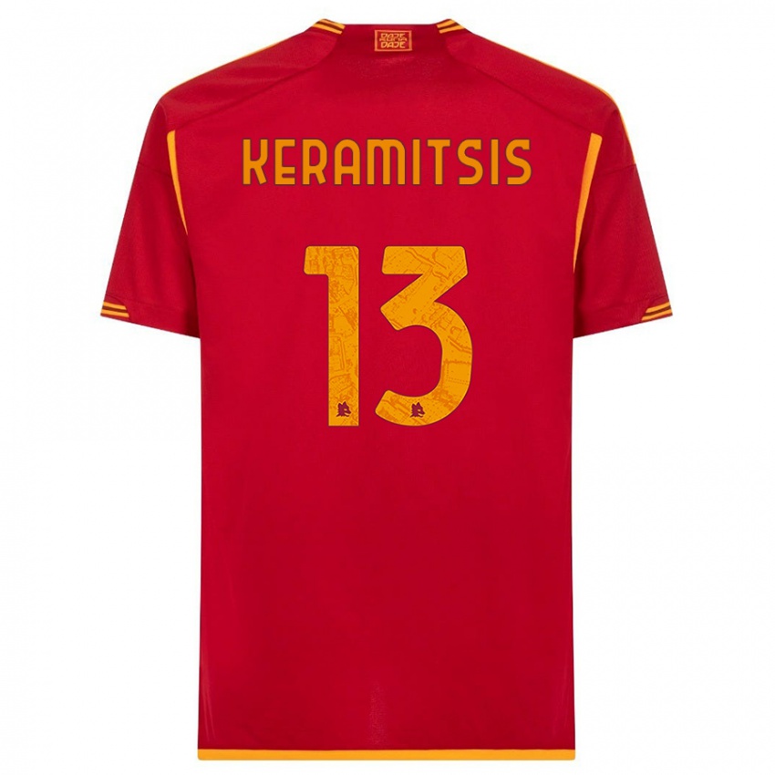 Kvinder Dimitrios Keramitsis #13 Rød Hjemmebane Spillertrøjer 2023/24 Trøje T-Shirt