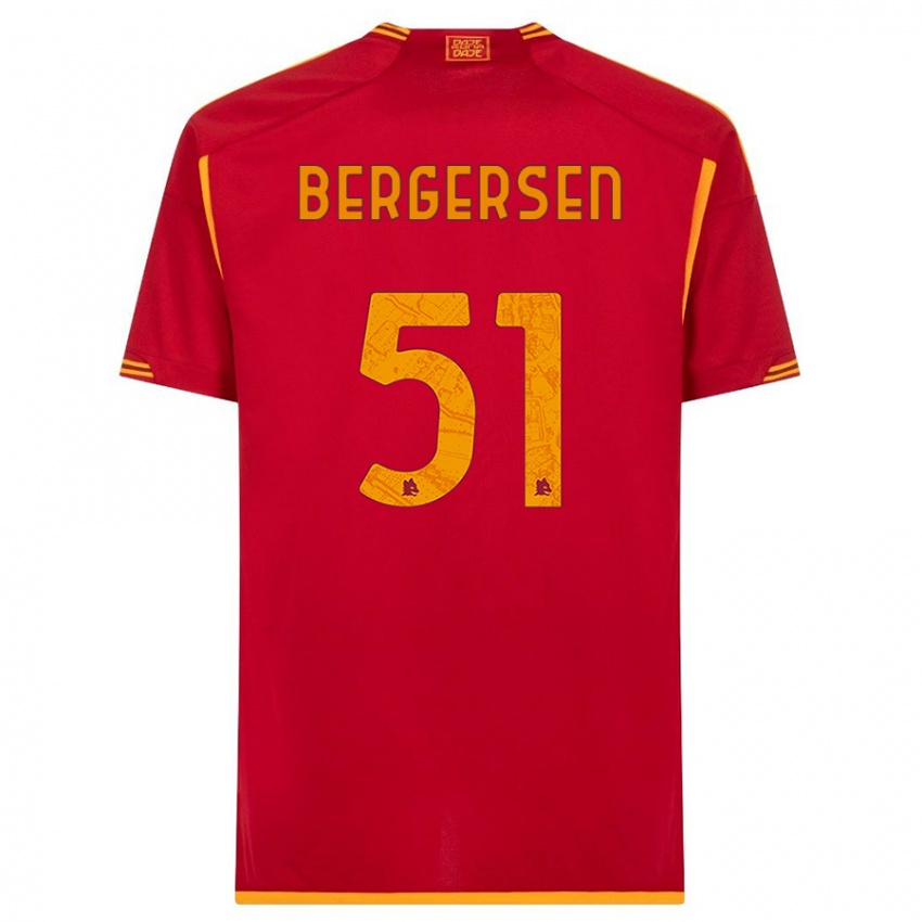 Kvinder Mina Bergersen #51 Rød Hjemmebane Spillertrøjer 2023/24 Trøje T-Shirt