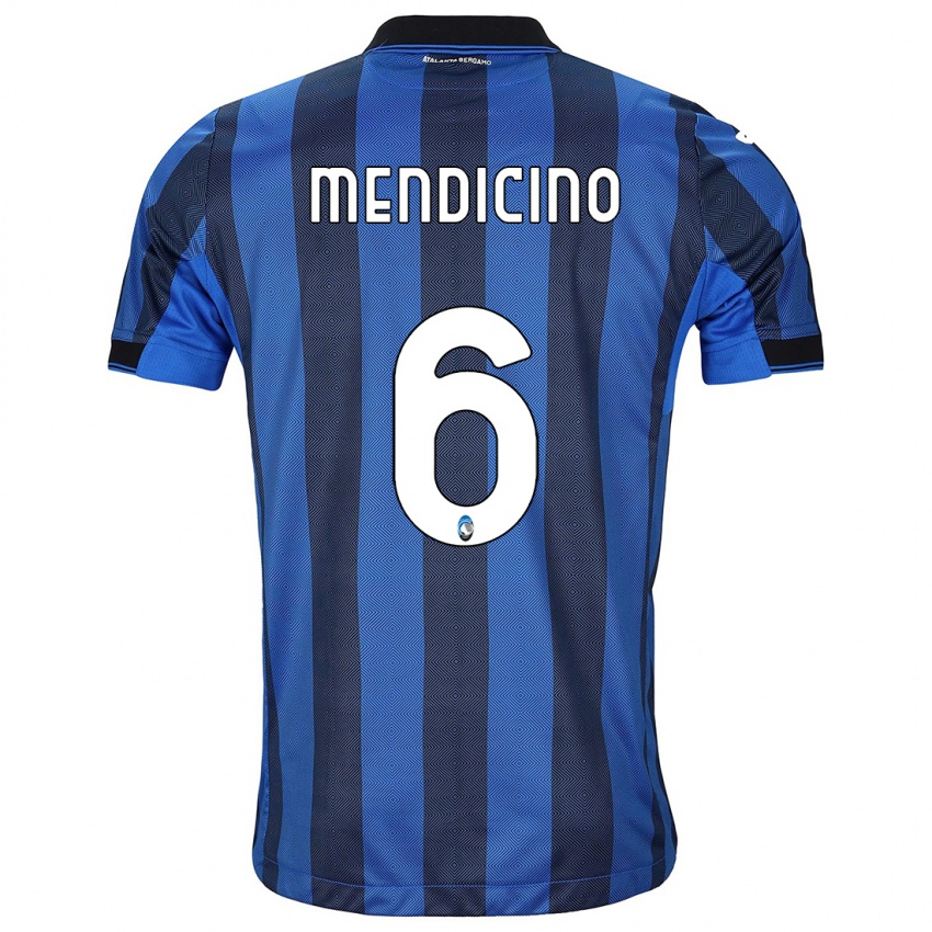 Kvinder Leonardo Mendicino #6 Sort Blå Hjemmebane Spillertrøjer 2023/24 Trøje T-Shirt