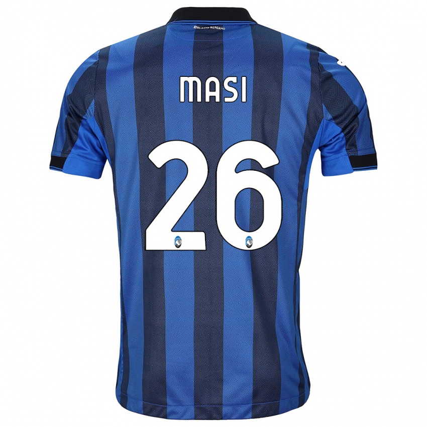 Kvinder Alberto Masi #26 Sort Blå Hjemmebane Spillertrøjer 2023/24 Trøje T-Shirt