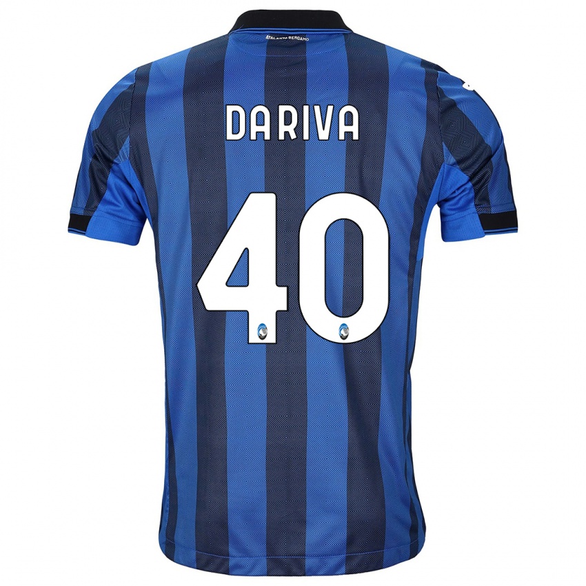 Kvinder Jacopo Da Riva #40 Sort Blå Hjemmebane Spillertrøjer 2023/24 Trøje T-Shirt