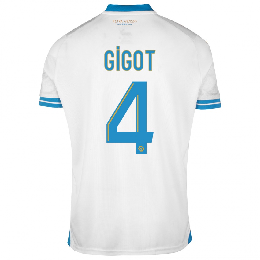 Kvinder Samuel Gigot #4 Hvid Hjemmebane Spillertrøjer 2023/24 Trøje T-Shirt