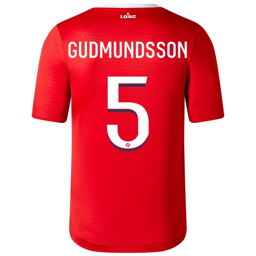 Kvinder Gabriel Gudmundsson #5 Rød Hjemmebane Spillertrøjer 2023/24 Trøje T-Shirt