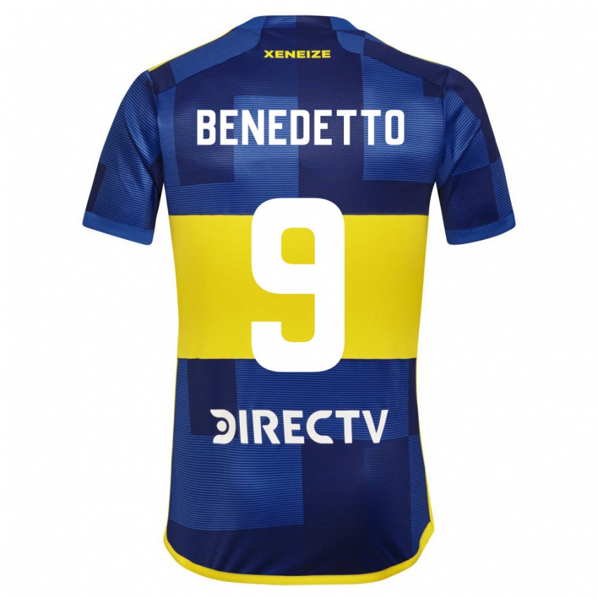 Kvinder Dario Benedetto #9 Mørkeblå Gul Hjemmebane Spillertrøjer 2023/24 Trøje T-Shirt