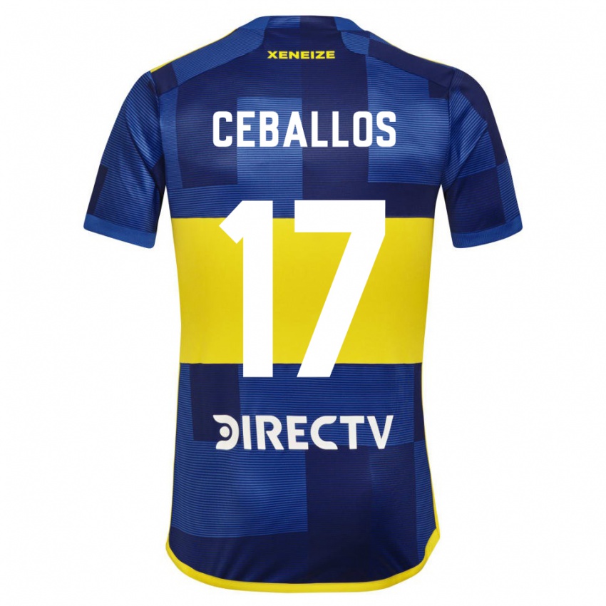 Kvinder Julián Ceballos #17 Mørkeblå Gul Hjemmebane Spillertrøjer 2023/24 Trøje T-Shirt