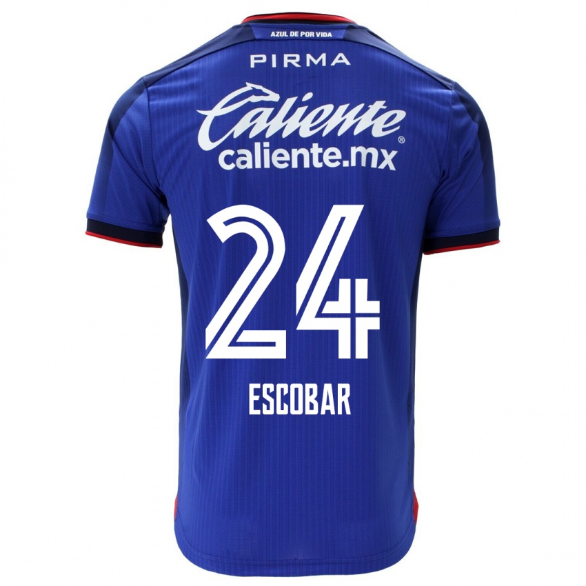 Kvinder Juan Escobar #24 Blå Hjemmebane Spillertrøjer 2023/24 Trøje T-Shirt