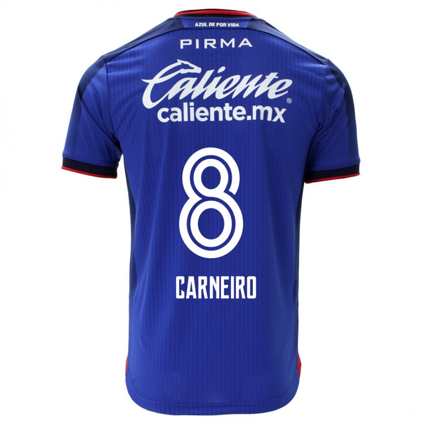Kvinder Gonzalo Carneiro #8 Blå Hjemmebane Spillertrøjer 2023/24 Trøje T-Shirt