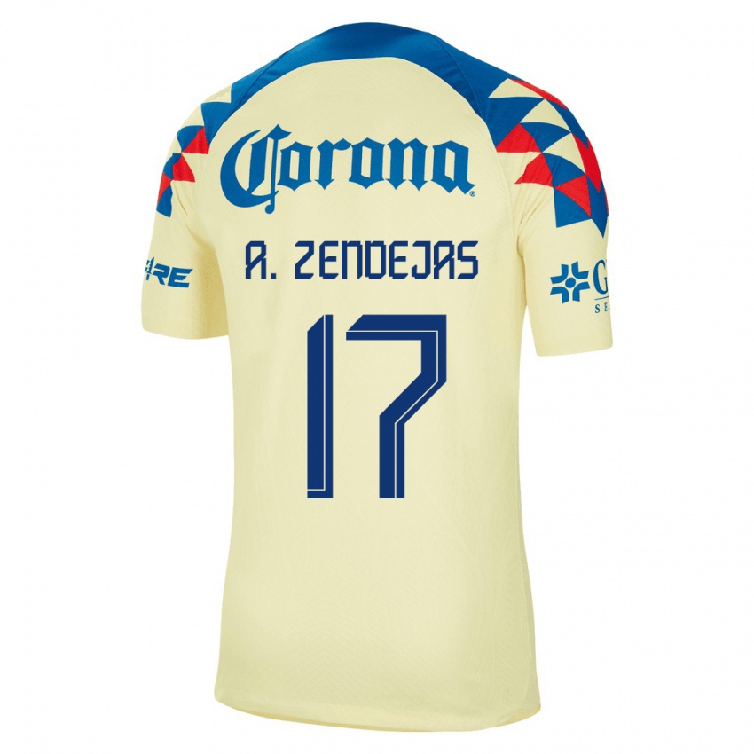 Kvinder Alejandro Zendejas #17 Gul Hjemmebane Spillertrøjer 2023/24 Trøje T-Shirt
