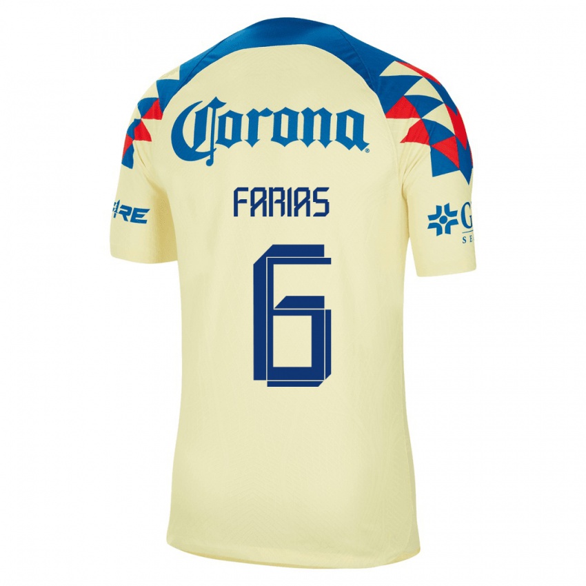 Kvinder Janelly Farias #6 Gul Hjemmebane Spillertrøjer 2023/24 Trøje T-Shirt