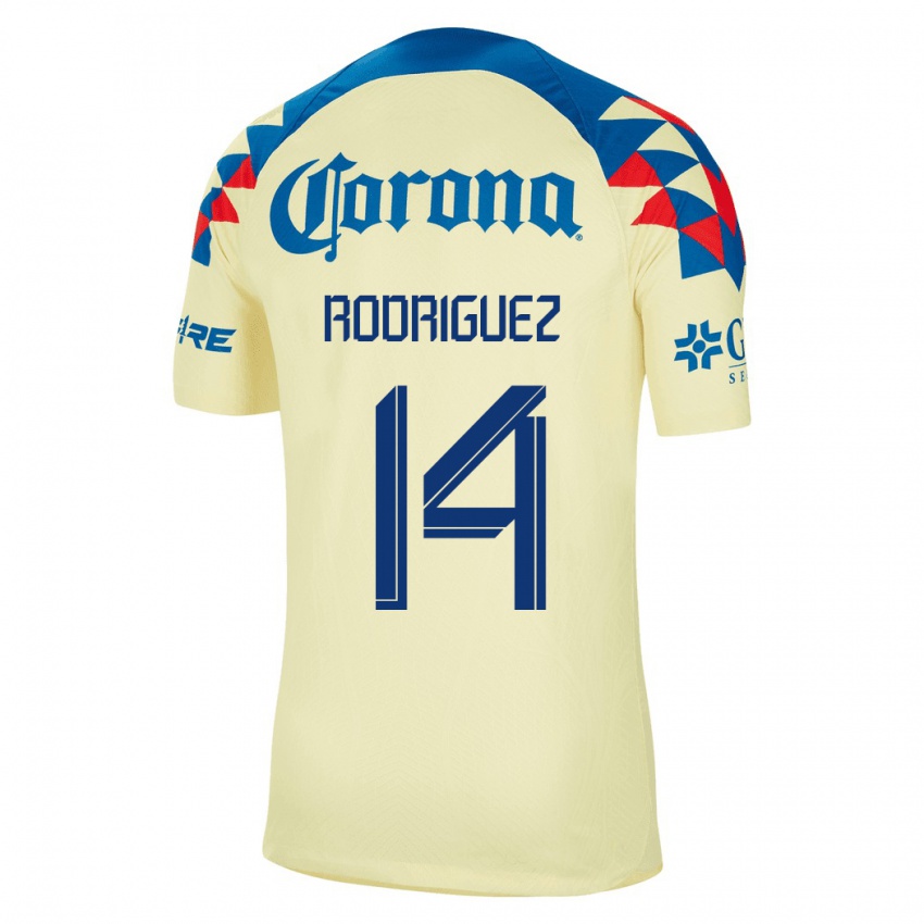 Kvinder Monica Rodriguez #14 Gul Hjemmebane Spillertrøjer 2023/24 Trøje T-Shirt