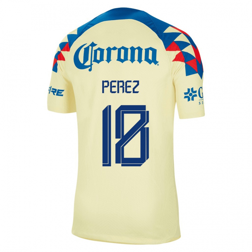 Kvinder Amanda Perez #18 Gul Hjemmebane Spillertrøjer 2023/24 Trøje T-Shirt
