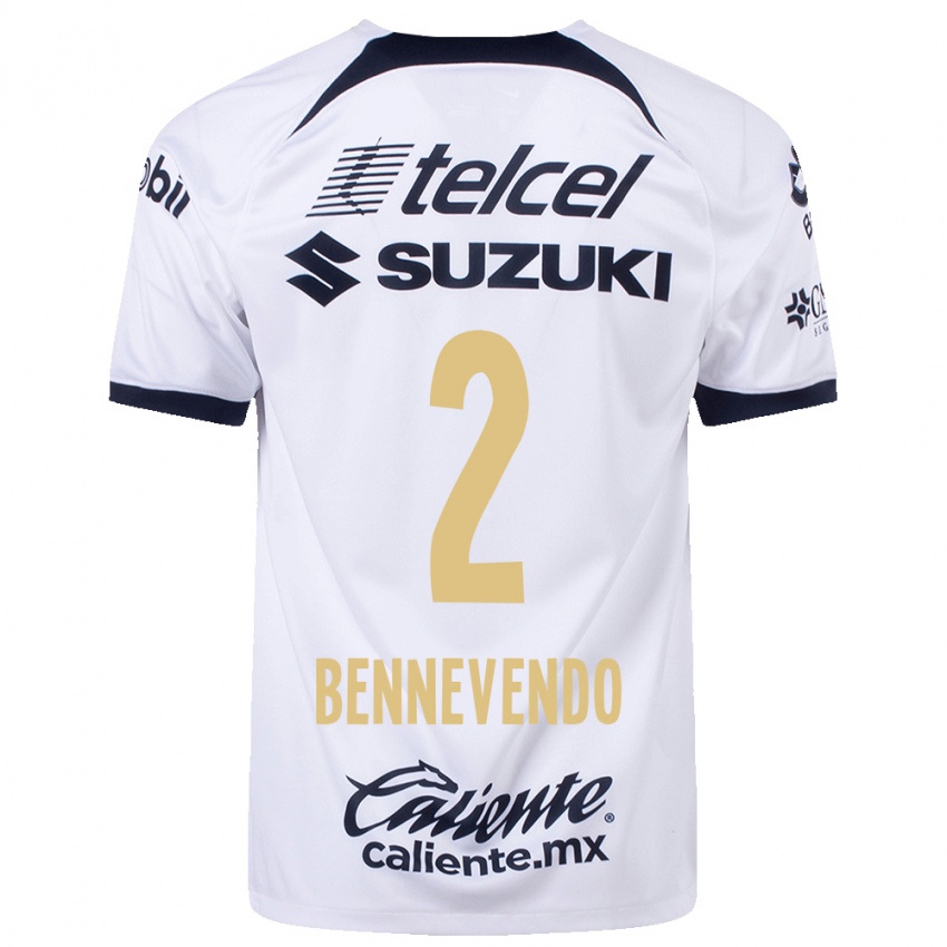 Kvinder Pablo Bennevendo #2 Hvid Hjemmebane Spillertrøjer 2023/24 Trøje T-Shirt