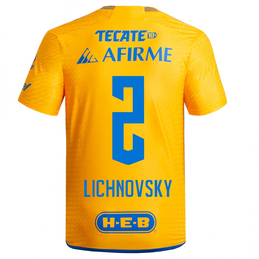Kvinder Igor Lichnovsky #2 Gul Hjemmebane Spillertrøjer 2023/24 Trøje T-Shirt