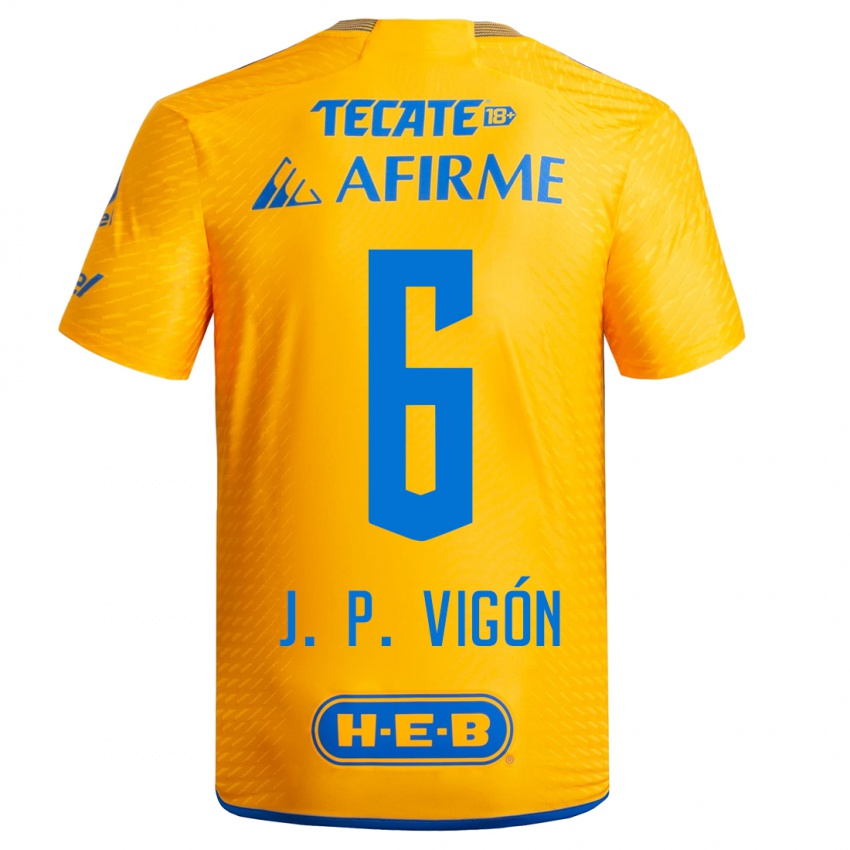 Kvinder Juan Pablo Vigon #6 Gul Hjemmebane Spillertrøjer 2023/24 Trøje T-Shirt