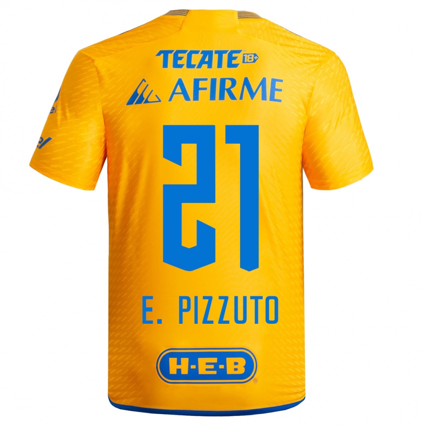Kvinder Eugenio Pizzuto #21 Gul Hjemmebane Spillertrøjer 2023/24 Trøje T-Shirt