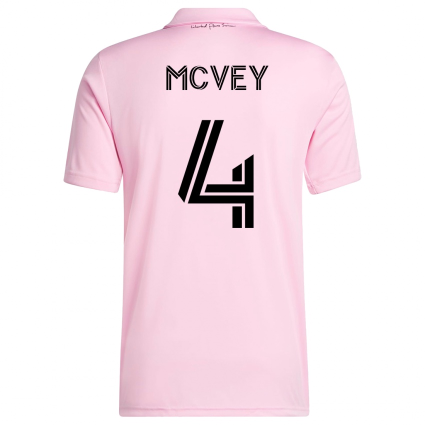 Kvinder Christopher Mcvey #4 Lyserød Hjemmebane Spillertrøjer 2023/24 Trøje T-Shirt