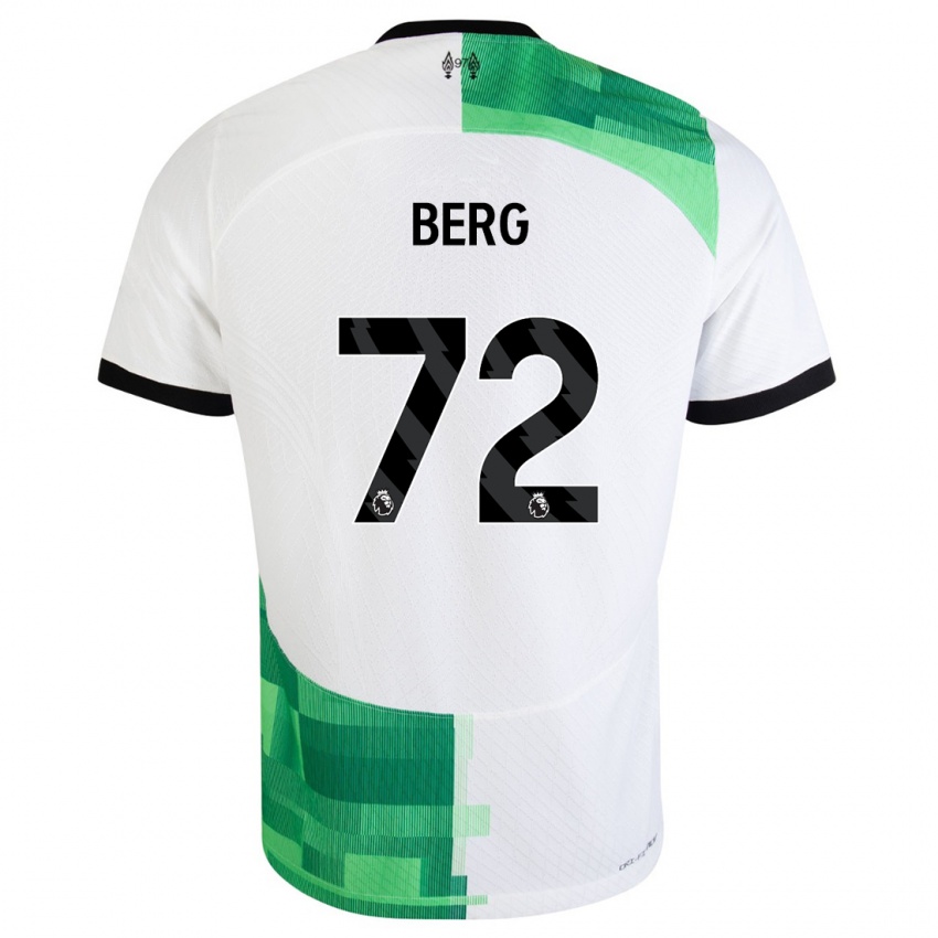 Kvinder Sepp Van Den Berg #72 Hvid Grøn Udebane Spillertrøjer 2023/24 Trøje T-Shirt