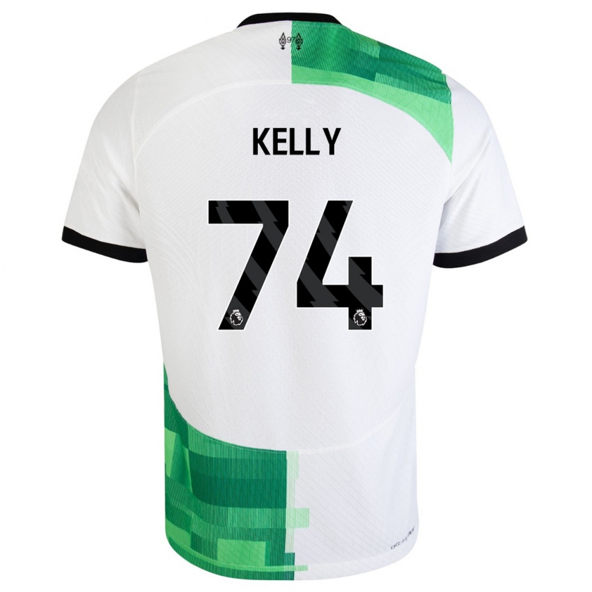 Kvinder Oscar Kelly #74 Hvid Grøn Udebane Spillertrøjer 2023/24 Trøje T-Shirt