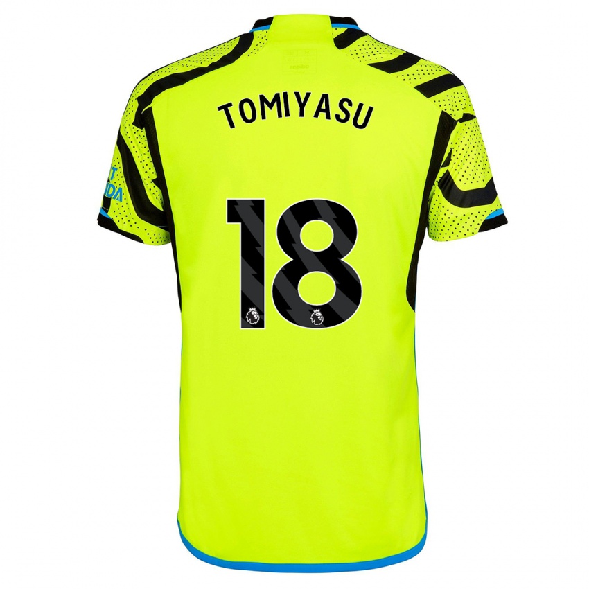 Kvinder Takehiro Tomiyasu #18 Gul Udebane Spillertrøjer 2023/24 Trøje T-Shirt
