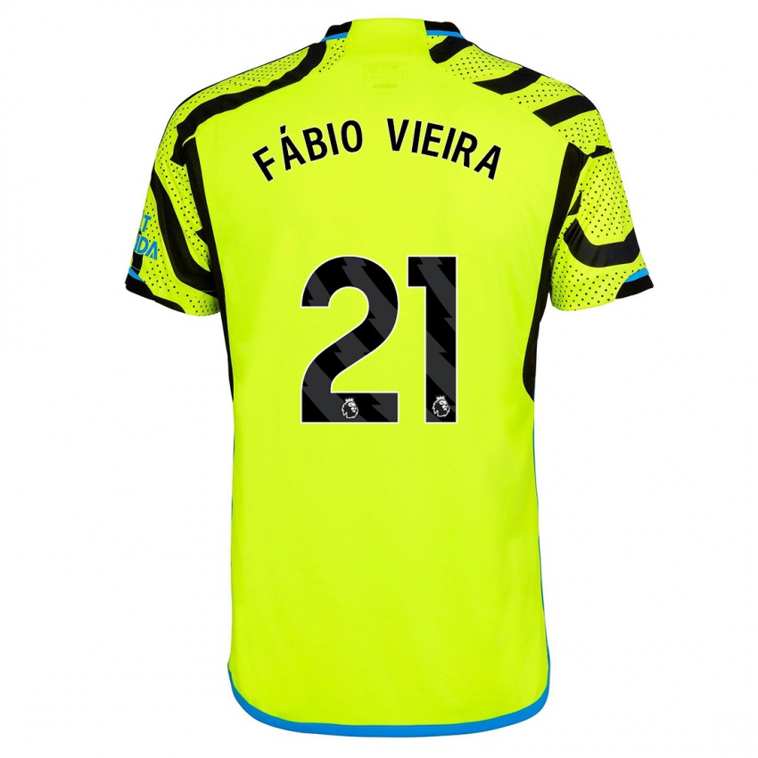 Kvinder Fabio Vieira #21 Gul Udebane Spillertrøjer 2023/24 Trøje T-Shirt
