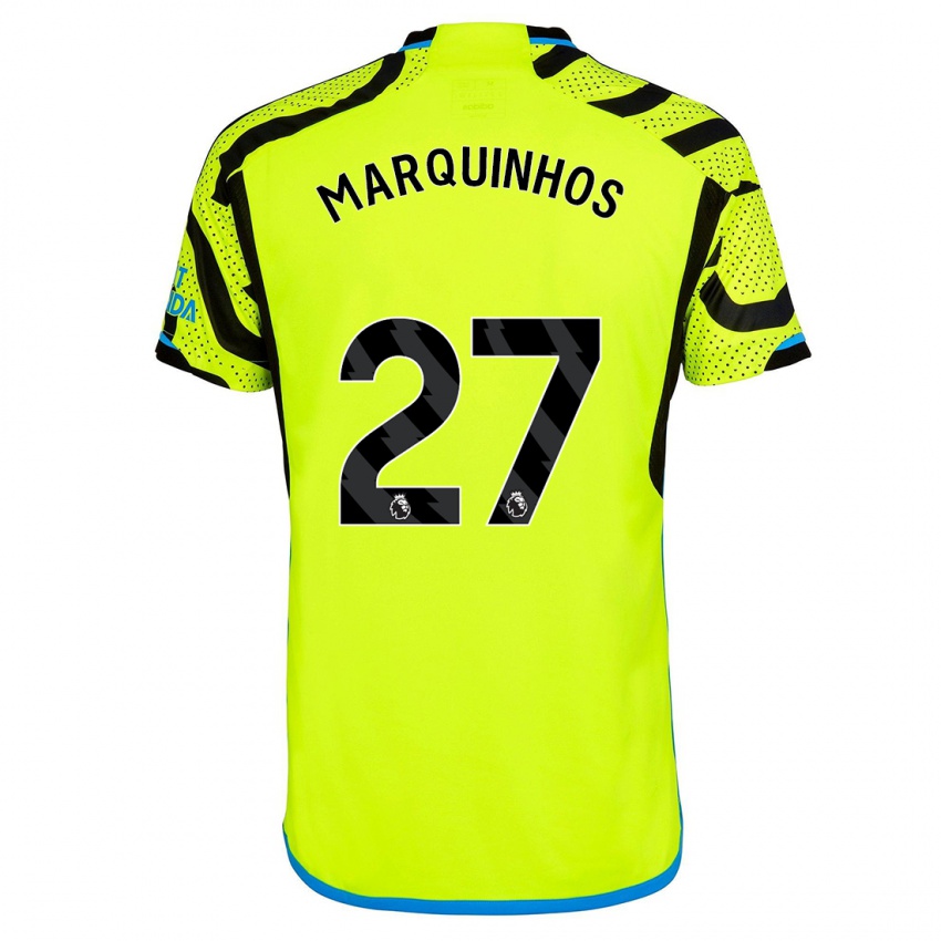 Kvinder Marquinhos #27 Gul Udebane Spillertrøjer 2023/24 Trøje T-Shirt