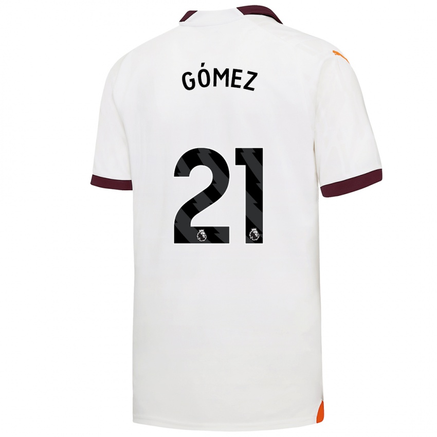 Kvinder Sergio Gómez #21 Hvid Udebane Spillertrøjer 2023/24 Trøje T-Shirt