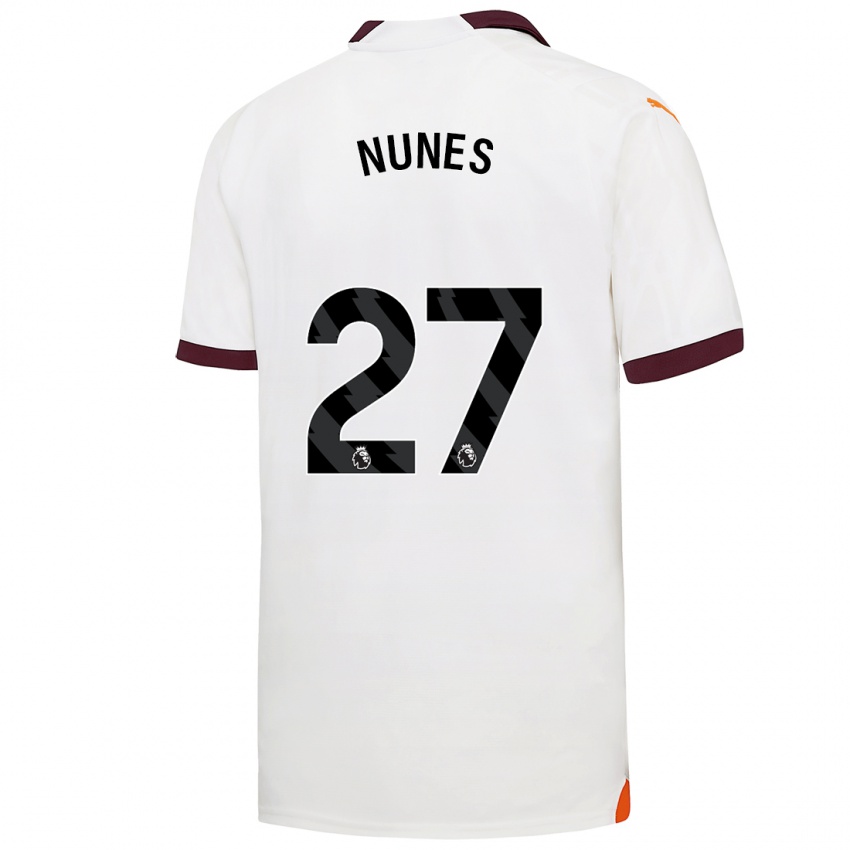 Kvinder Matheus Nunes #27 Hvid Udebane Spillertrøjer 2023/24 Trøje T-Shirt